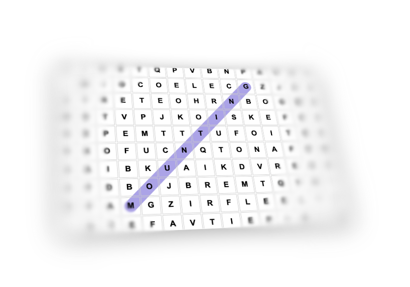 Example of a straight puzzle path